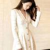Spring Autumn Ladies Long Sleeves Maxi Dress European Women Casual Long Dresses Female V-neck Patchwork Dress