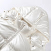 Casual Women's Glossy Hooded Cotton Coats Puffy Stand Collar Zipper Long Sleeve Warm Jackets Winter Lady Down Jacket