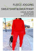 2 Pcs Hoodies Set Women California 1850 Letter Print Sweatpants Fleece Pocket Sweatshirt Jogging Outfits Winter Loose Clothes