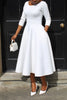 Women Twist Length Sleeve O-neck Big Swing Retro Dress Autumn Vintage Vestidos Even Party Cocktail Dresses