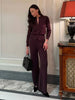 Women's Autumn Winter Knit Cardigan Pants Set Slim Fit Long Sleeve Long Trousers Simple Solid Color Sweater Suit