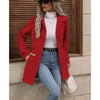 Autumn/Winter Women's Casual Coat Flattering Loose-Fit Notched Lapel Single-Row Multi-Button Mid-Length Wool Blazer