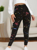 Black Inkjet Plus Size Sports Tight Women's Leggings High Elasticity Casual Fitness And Ankle Nine Point Pants