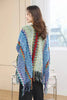 Ethnic Style Cape Oversized Sweater Jacket Women Loose Patchwork Warm Long Scarf Knitted Cardigan Woman