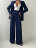 Women's Elegant Casual Blazer Jacket And Straight-Leg Pants Suit Set Spring Autumn & Winter Suitable for Office Work Business