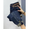 High Waist Harlan Jeans Women's Spring Autumn Large Size Embroidery Loose Ankle Length Jeans Denim Pants 5XL
