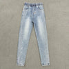 Korean Spring Autumn drilling Elastic Jeans Women's Loose High-waisted Haren Denim Pants Female Casual Wild Jeans