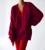 Women Knitted Thick Cashmere Wool Cardigan Chic V Neck Single Breasted Long Sleeve Sweater Fall Winter Coat Outwear