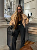 Brown Retro Suede Lapel Zippered Short Jackets Women's Casual Full Sleeves Pocket Loose Coats Spring Daily Commute Outwear