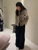 Leopard Printed Faux Fur Women's Coats Slim Lapel Single Breasted Full Sleeve Coat Autumn Winter Lady Warm Jacket