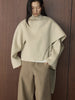 Winter Korean style slanted collar irregular wool double-sided woolen coat silhouette warm jacket for women