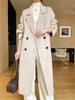 Notch Lapel Wool Coat Drop-Shoulder Women 100% Wool Loose Overcoat Double-Layers Autumn Winter Long Jacket Thick Trench Coat #24