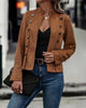 Spring Auutmn Jacket Blazer Coat Double-breasted Stand Collar Buttons Slim Long Sleeves Retro Cardigan Women Outdoor Suit Jacket