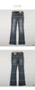 Gothic Buddha Head Womens Jeans Y2K Clothes Hip Hop Pocket Embroidery Vintage Blue Baggy Jeans Low Waist Wide Leg Trousers