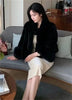 Korean Women Fur Thickening Outwear Advanced Female Faux Fur Coat Coat Autumn Winter Ladies Long Sleeves Plush Jacket