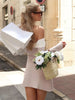 Off Shoulder Long Sleeves Slim Mini Dress Women's Sexy Elegant Outfit Prom Birthday Party Clubwear Spring Dress