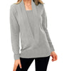 knitted pure color deep V-neck long-sleeved fake two-piece sweater women's jacket