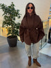 Solid Oversized Tie-waist Cropped Trench Coat Women Drop Shoulder Outerwear Lady Spring Modern Edgy Streetwear Coat