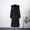 Warm Women's Puffy Quilted Hooded Long Cotton Coat Loose Solid Stand Collar Lace Up Zipper Overcoats Winter Lady Outwear