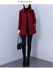 High End Women's Solid Woolen Coat Autumn Winter Middle Aged Mother Wool Trench Outwear Large Size Mother Warm Blend Jacket 4XL