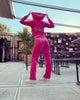 Women's Hooded Sweatshirt Suit Zipper Cardigan Diamond Street Velvet Casual Female Pants 2-piece Set
