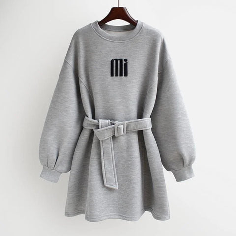 Loose Mid-length Velvet Sweatshirt in Autumn Winter Korean Letter Thickened Jacket Top for Women's Dress