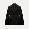 Notched Black Blazer Coats For Women Elegant Single Breasted Suit Jacket Female Long Sleeve OL Chic Street Outerwear