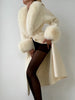 Women's Solid Color Lace Up Fur Collar Woolen Overcoat Bathrobe Style Long Loose Coat Advanced Atmosphere Autumn Winter Overwear