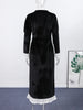 Velvet Lace Patchwork Dress Square Collar Waist Cinched Slim Fit Party Gown Robes Elegant Women Wrap Hip Fishtail Long Dresses