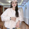 Korean Version Simple Women's Round Neck Solid Color Short Coat Spring Female Casual Loose Jacket Joker Little Overwear