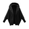 Autumn and Winter Plush Jacket for European and American Women, Solid Color Long Sleeved Hooded Loose Plush Jacket for Women