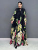 Printed Dress For Women O-neck Draped Lace Up Waist A-line Casual Vestido Robe Female Autumn 5R5279