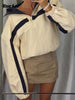 Color Block Cropped Windbreaker Women Casual Zip Up Stand Collar Long Sleeves Striped Outerwear 202 Lady Lightweight Coats
