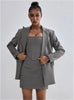 3 Pieces Herringbone Women's Suits Pants Set Top Bra+Blazer+Trousers or Skirt Formal Office Lady Prom Jacket Coat Winter Outfit