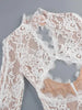 Hollow Out Lace Split Long Sleeve Women Dresses Evening Party Outfits O Neck Sheath Sexy Club Elegant Bodycon