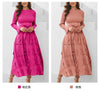 Pleated Socialite Shell Flower Dress Spring Original Lace-up Pleated Long Dresses for Women Clothing