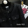 Women's Short Jacket Spring Autumn High-grade Tweed Lady Casual Outerwear Solid Single Breasted Ladies High-Quality Coat