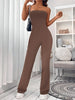 Women's Corseted Jumpsuit Simple solid colour Slim models Hip lifting design Single Piece Flared Pants