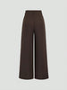 Women's Elegant Jacquard Pleating Wide-Leg Pants Office/Commuting Solid Color Loose Casual Suit Pants, Autumn/Winter