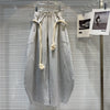 Women Personalized Woven Hemp Rope Belt Loose Wide-leg Casual Pants Bloomers