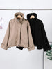 Collarless Belt Jacket Coat Lace-up Minimalism Beige Gentle Short Woolen Overcoat Waist Cinching Women Autumn Winter Overcoat