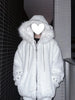 Vintage Fur Patchwork Loose Casual Hooded Coats Streetwear Solid Winter Y2k Aesthetic Jackets Grunge Pocket Women Harajuku Tops
