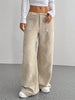 Women Autumn Winter Corduroy Pant Retro Wide Leg Trousers Lady Casual High Waist Solid Pants Street Chic Clothes