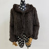 Real Rabbit Fur Hooded Coat Long Sleeve Women Casual Loose Knitted Genuine Fur Jacket With Hood Female Natural Fur Outwear