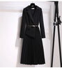 Spring Autumn Women's Dresses Suit Collar Stitching Fake Two-Piece Elegant Lady Office Long Dress Vestidos