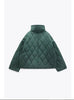 Quilted coat for women Quilted Jacket With Ties beige drawstring high neck pocket clip cotton jacket for women