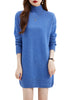 Turtleneck Sweater Women's Pullovers 100% Merino Wool Long Sweater Dress Fall Winter Warm Long Sleeve Knit Jumper Female Dresses