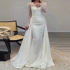 Elegant Satin Sequin Stitching Dress Glitter High Waist Gala Evening Dress Women Chic Long Sleeve Full Length Party Dress