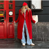 Autumn Winter Solid Women's Woolen Overcoat Urban Long Sleeve Lapel Button Female Outwear Elegant Lady Overcoats