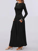 Autumn Women Long Sleeve Maxi Dress Comfortable Fit Ruched Detail Multi Color for Casual Everyday Wear